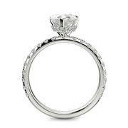 Isabella Pear Cut Pave Hidden Halo 4 Prong Claw Set Engagement Ring Setting - Nivetta